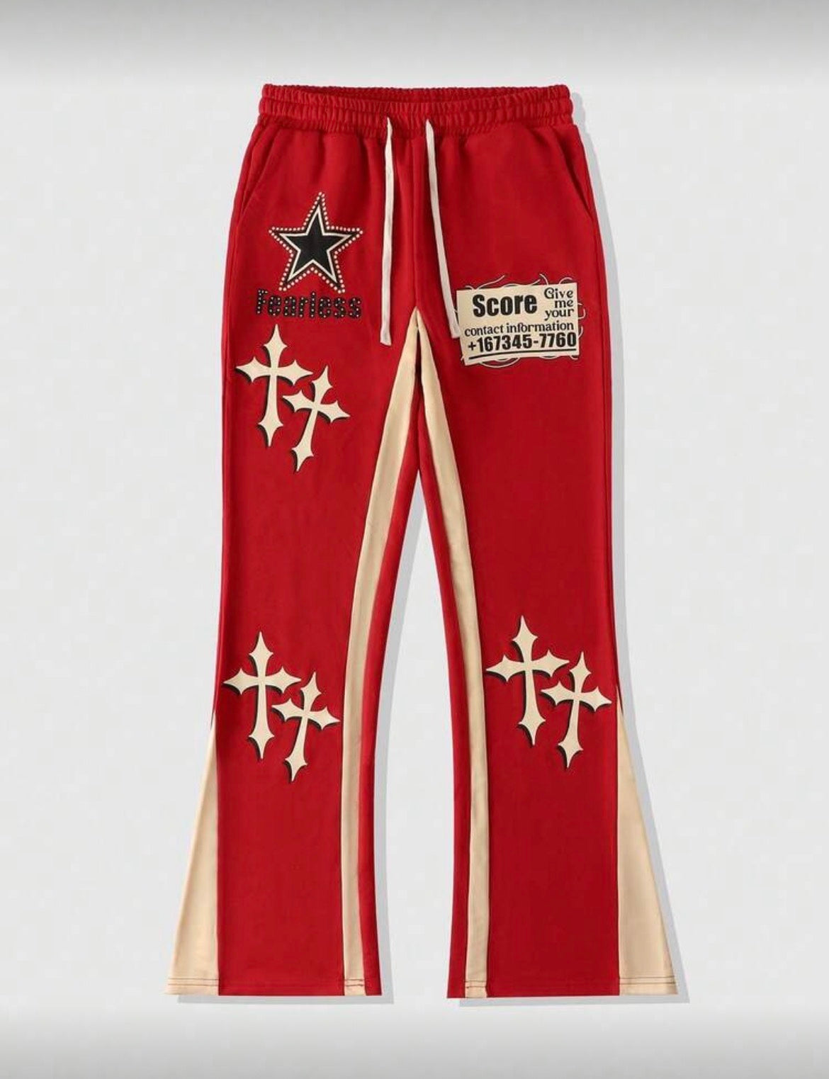 Men Red Cross Sweatpants