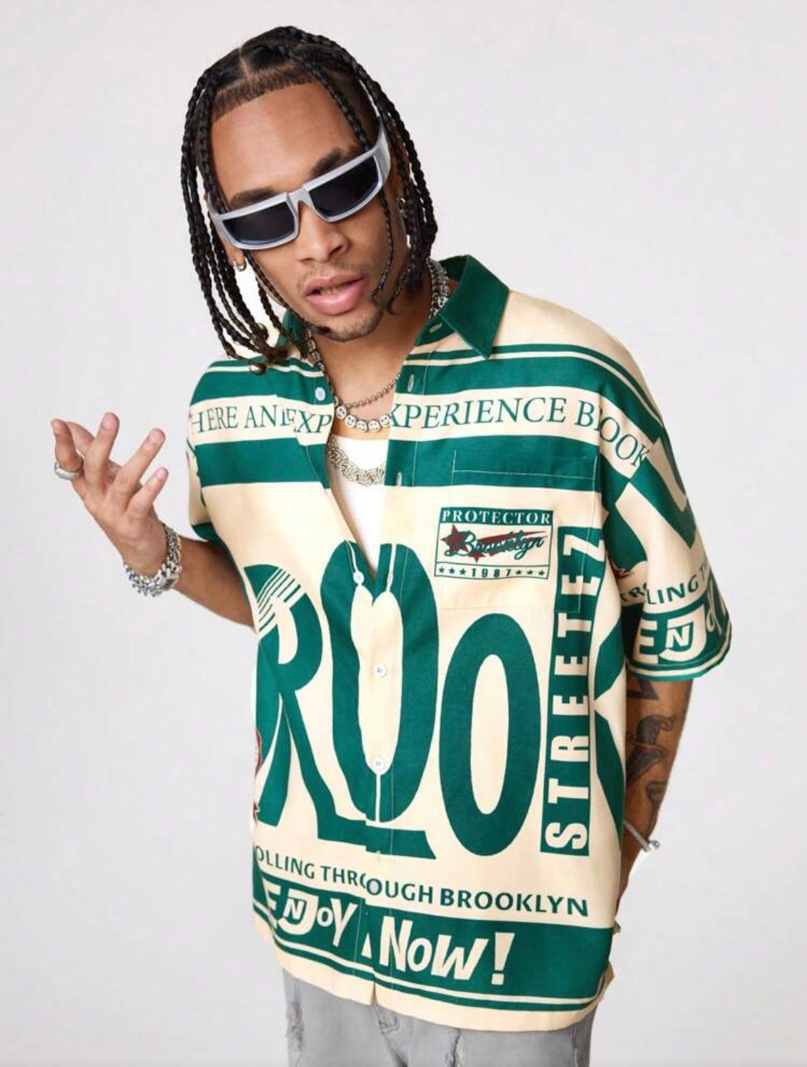 Brooklyn Green Button up Shirt