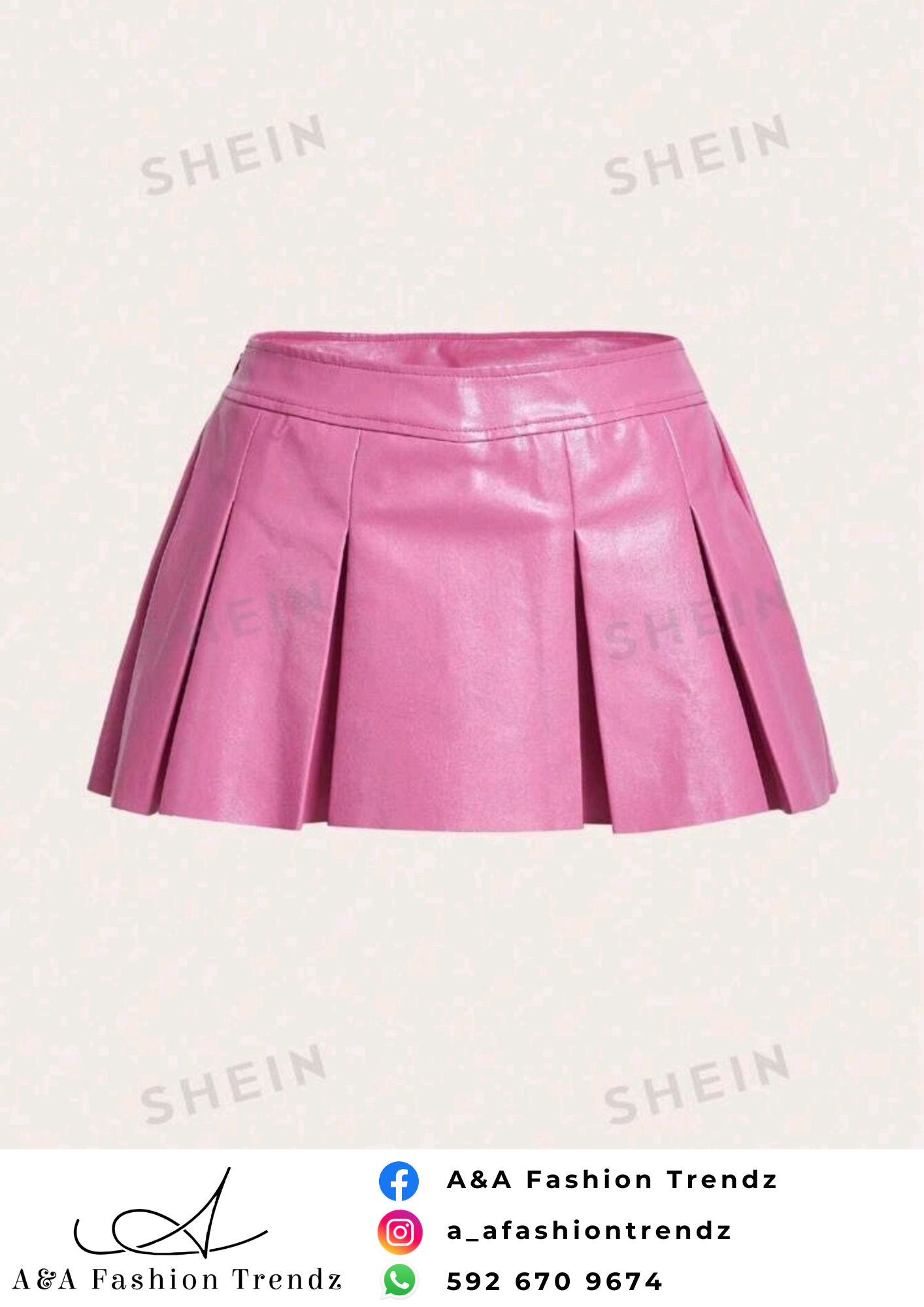 Pink PU Mini Skirt