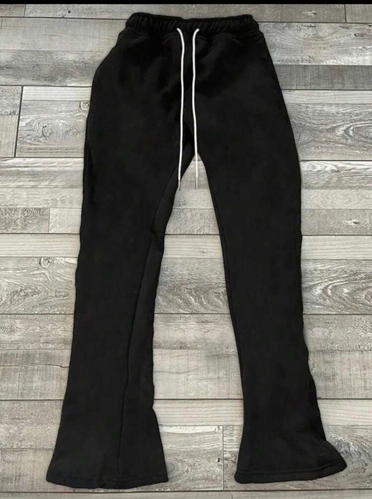 Men Black Flared Sweatpants