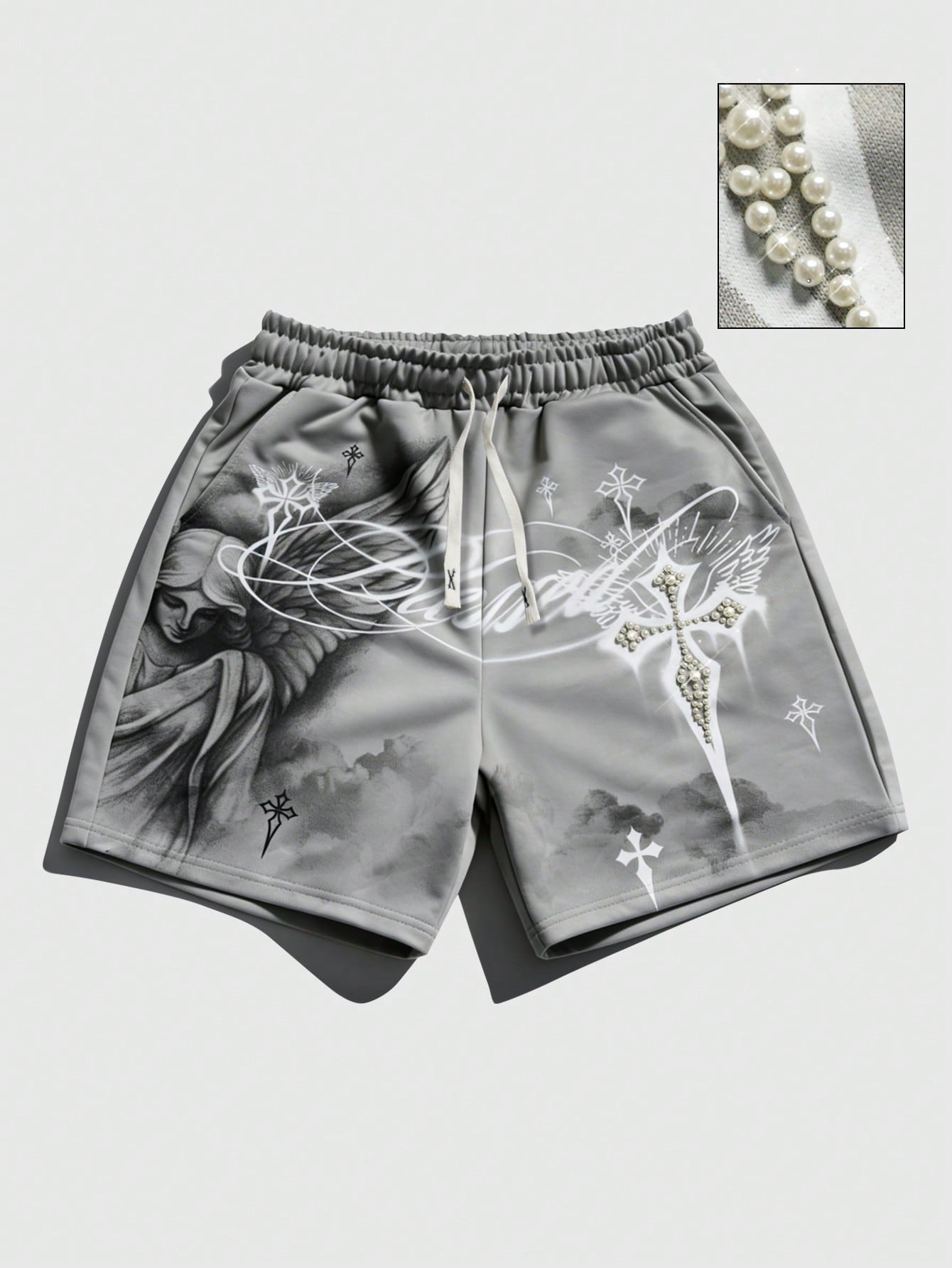 Men Grey Cross Short Pants