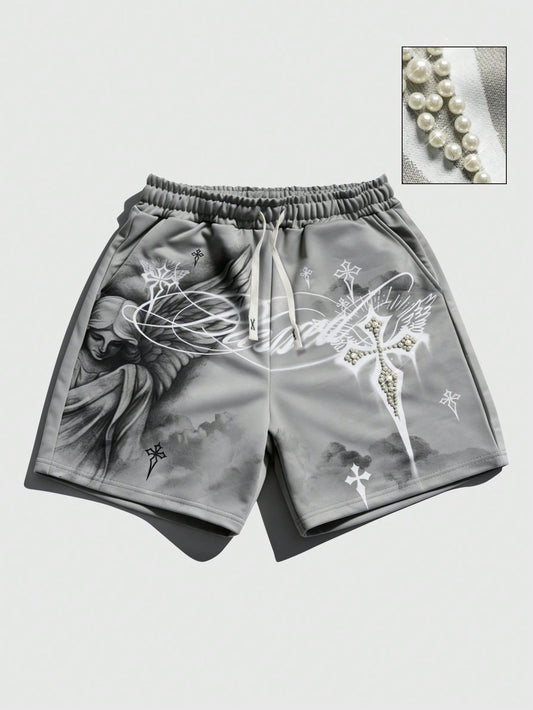 Men Grey Cross Short Pants