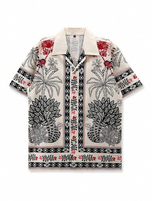 Floral Apricot Button Up Shirt