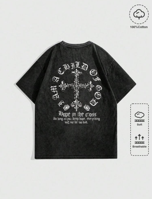 Goth Cross Washout T-shirt