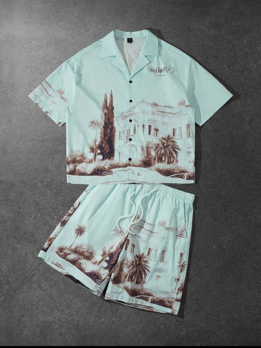 Button Up Mint Two Piece