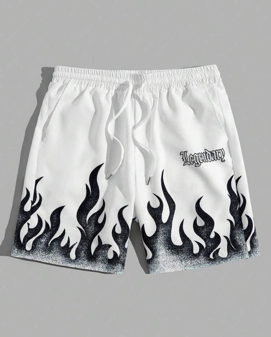 Men White Flame Short