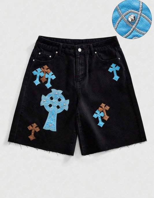 Blue Cross Black Jorts