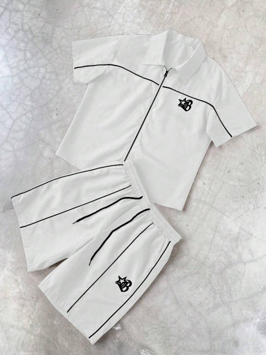 Zipper White Two Piece