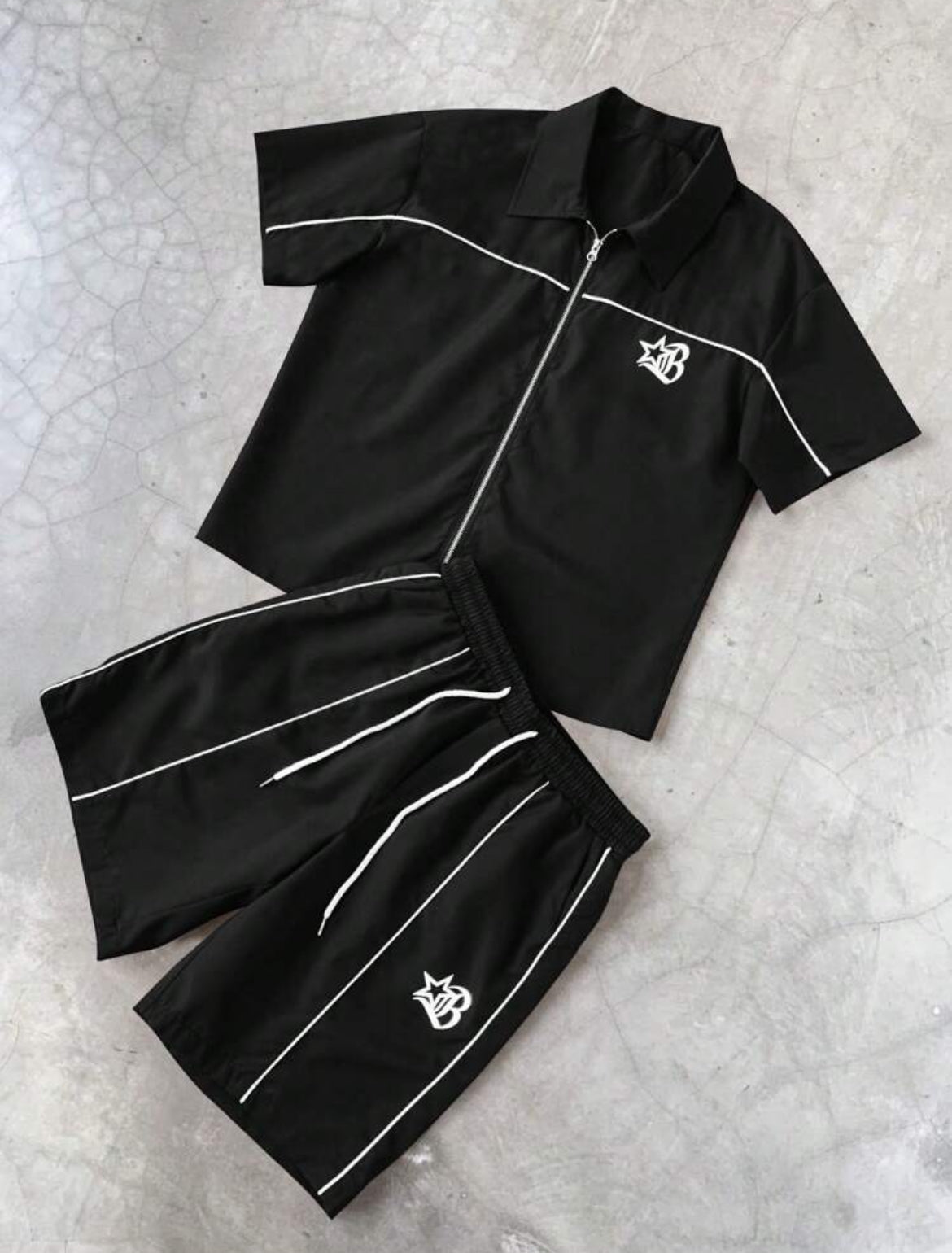 Black Zipper Two Piece