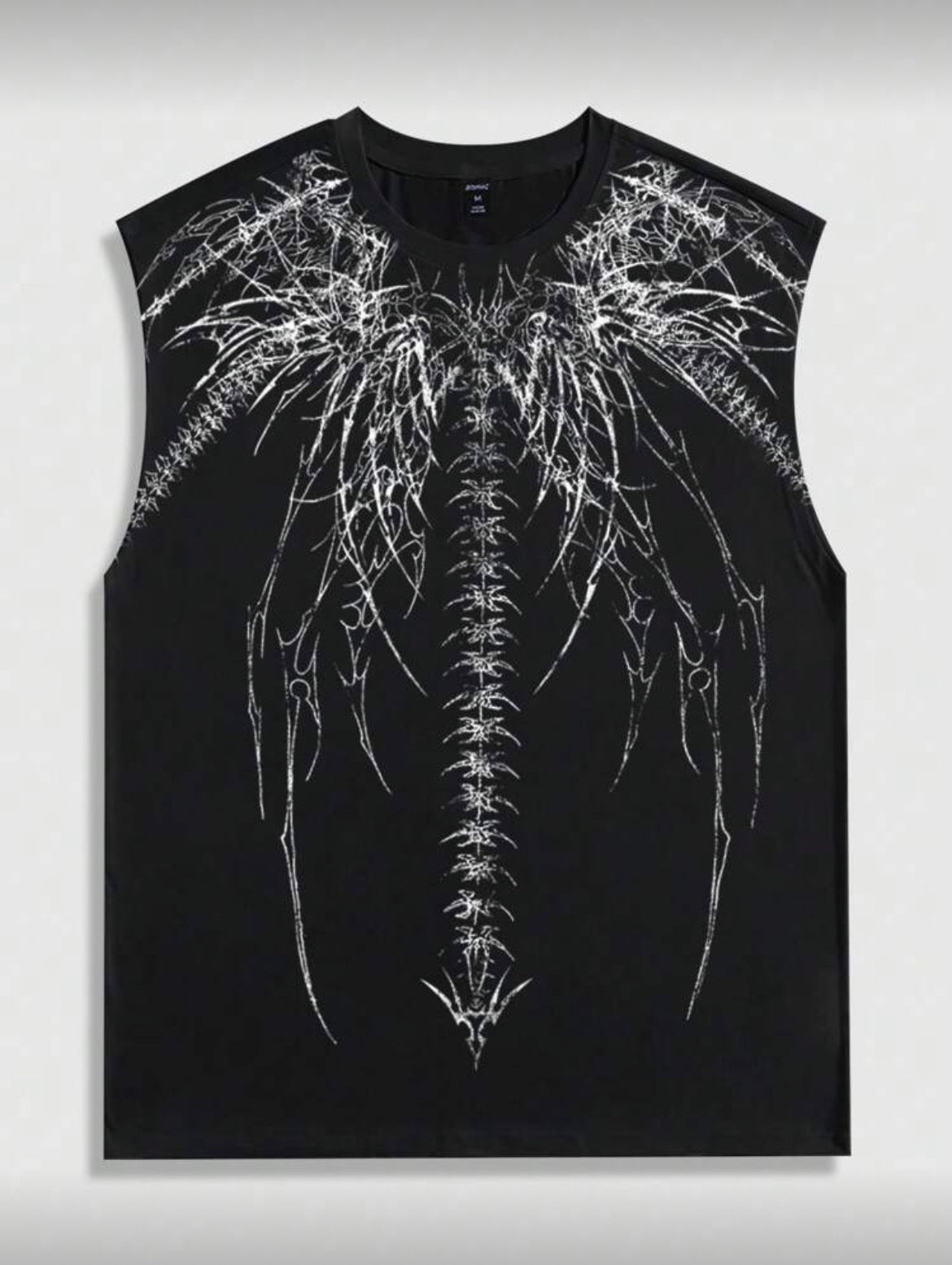 Goth Black Skeleton Sleeveless T-Shirt.