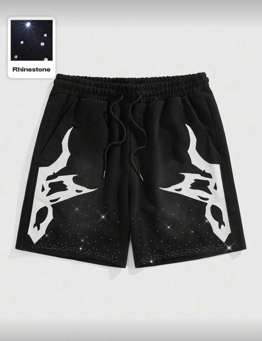 Black Rhinestones Shorts