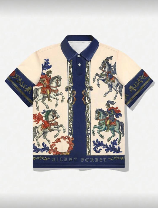 Silk Quarter Button Shirt