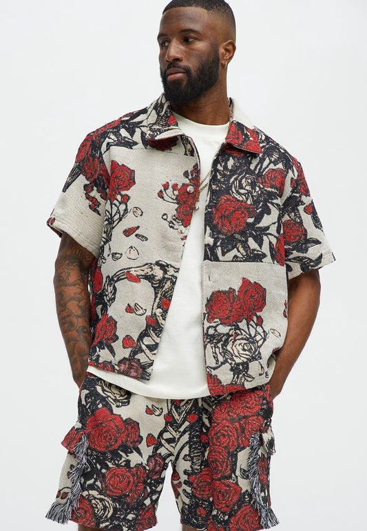 Roses Button up T-Shirt
