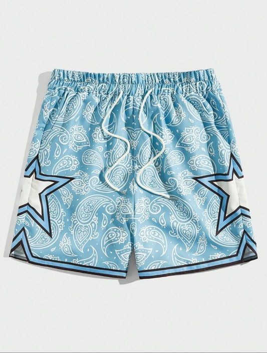 Blue Paisley Short