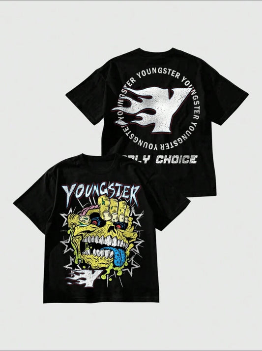 Men Youngster Black T-Shirt