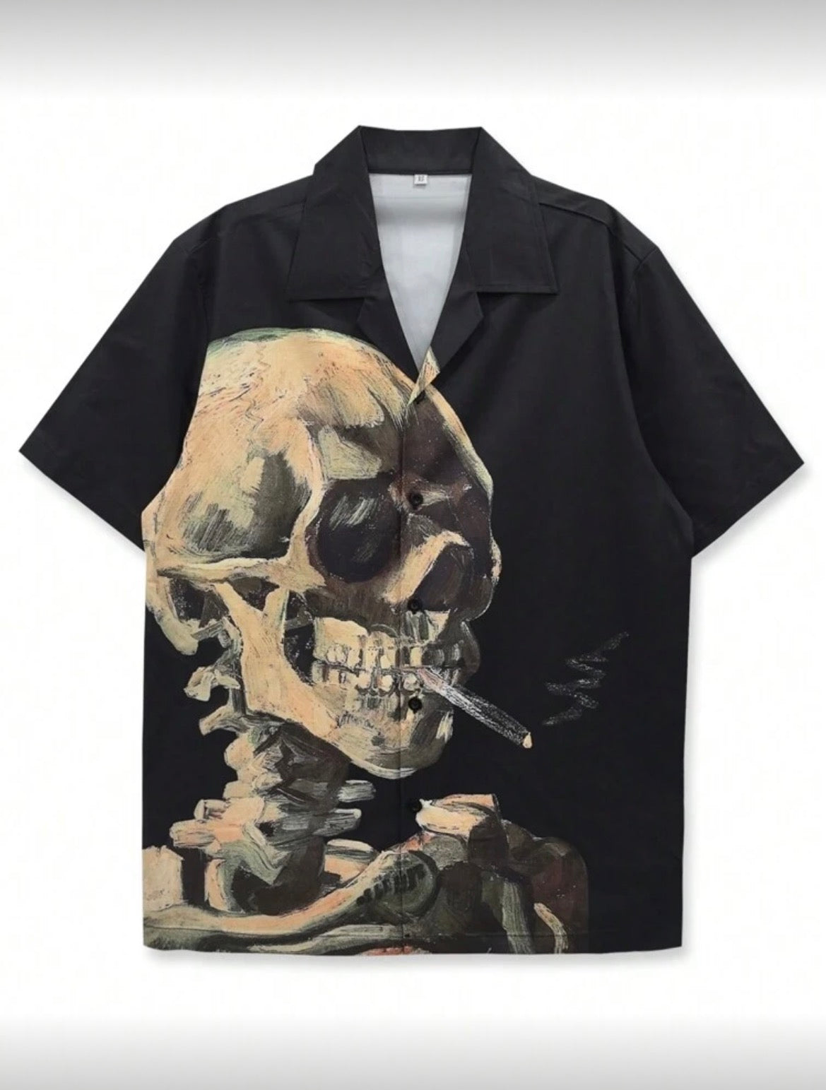 Men Skull Shirt Black