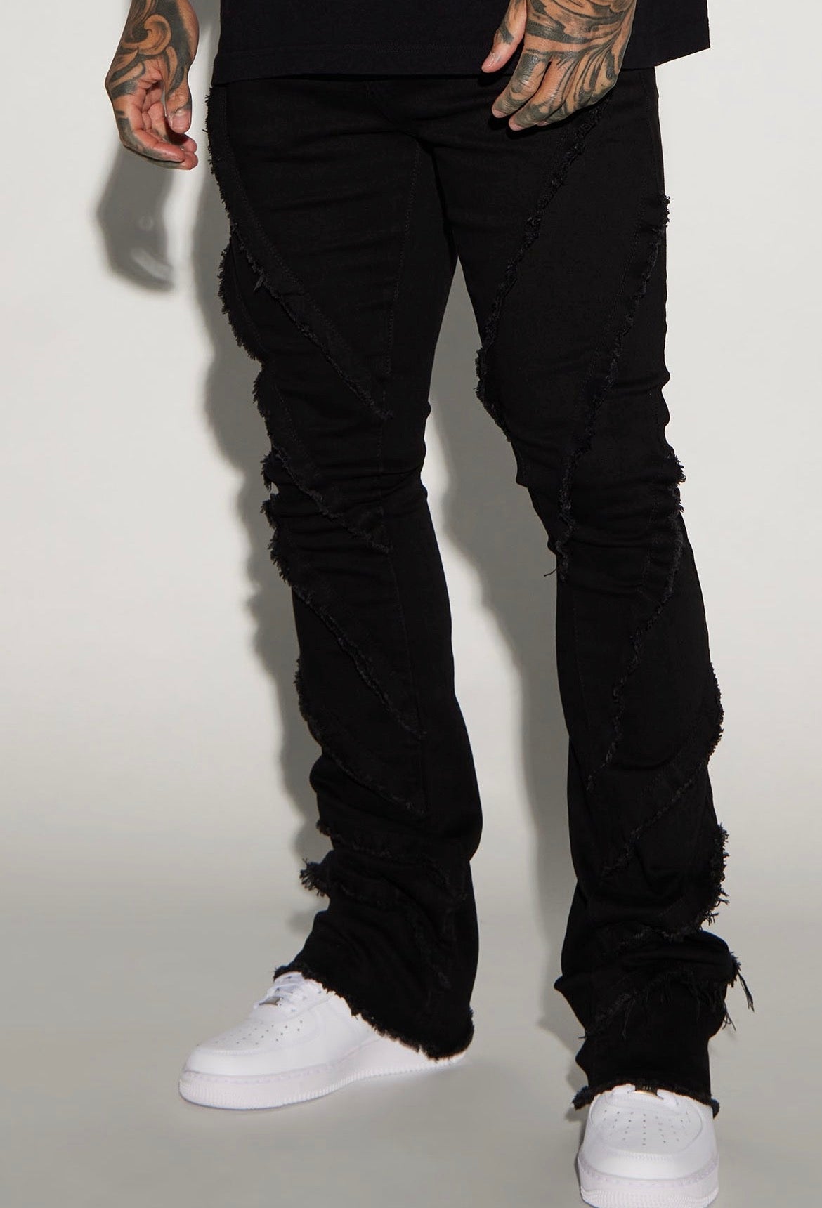 Stacked Side Pocket Flare Jeans