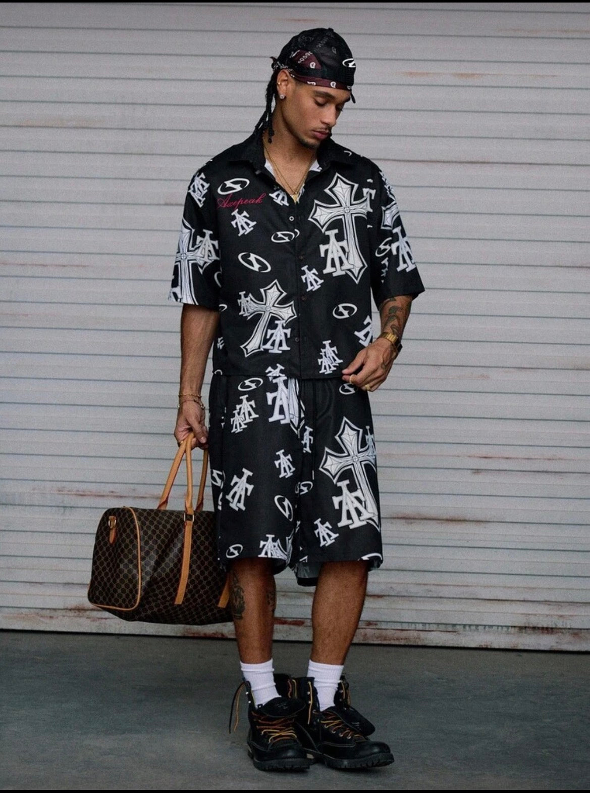 Cross Button Up Two Piece