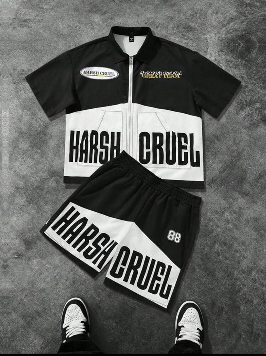 Harsh Cruel Black & White Two Piece