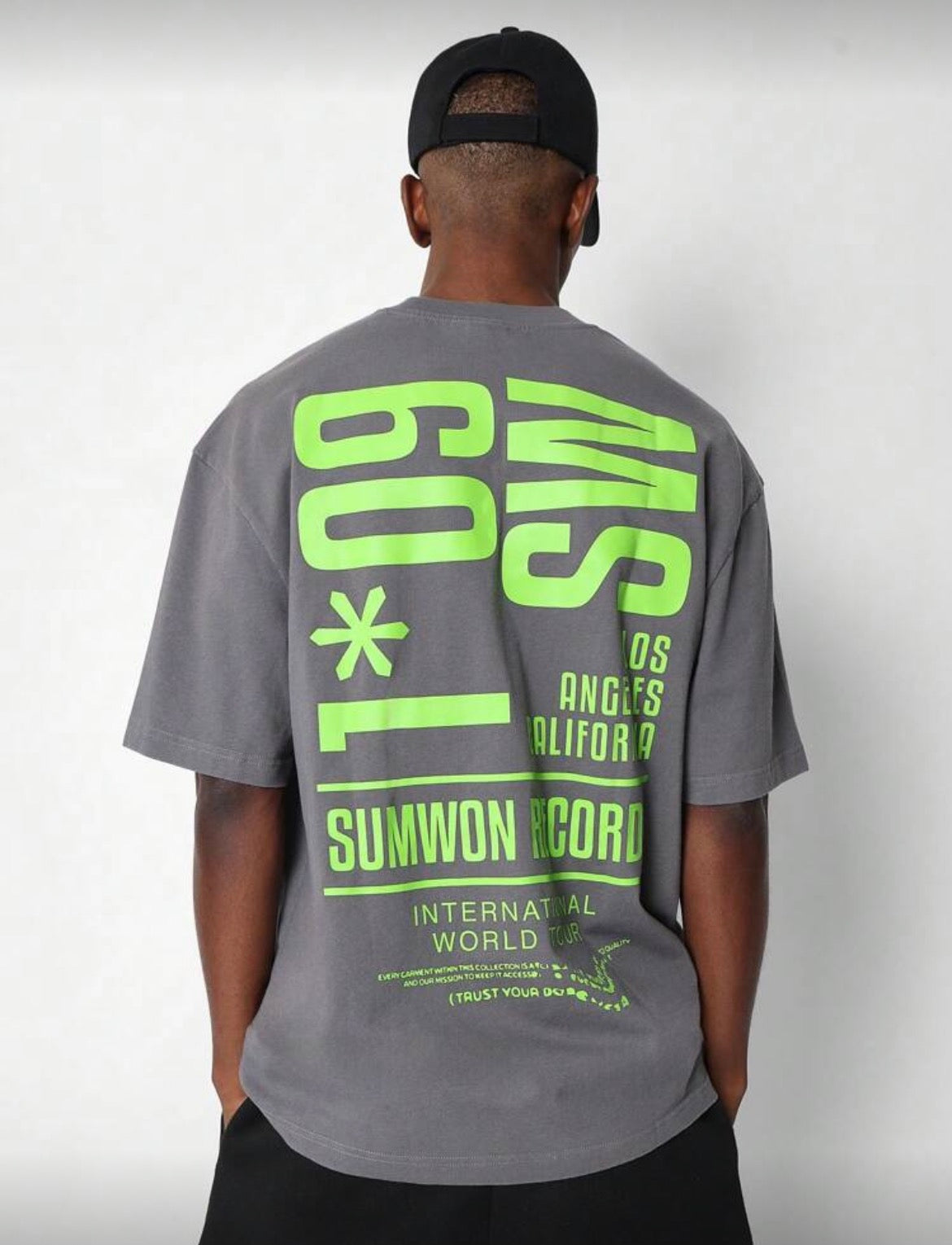 Sumwon Grey and Green T-Shirt