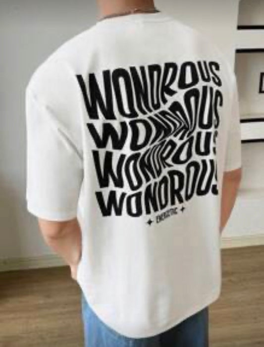 Wondrous Black Letters White T-Shirt