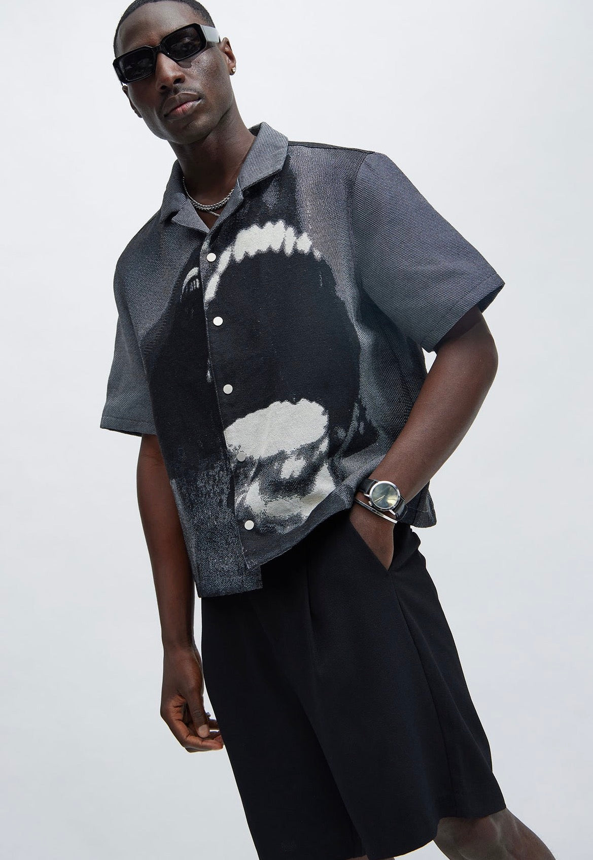 Dog Grey Button Shirt