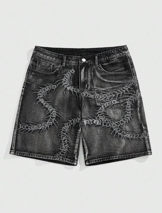 Men Centipede Short Jeans