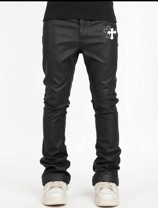 Cross Black Leather Pants