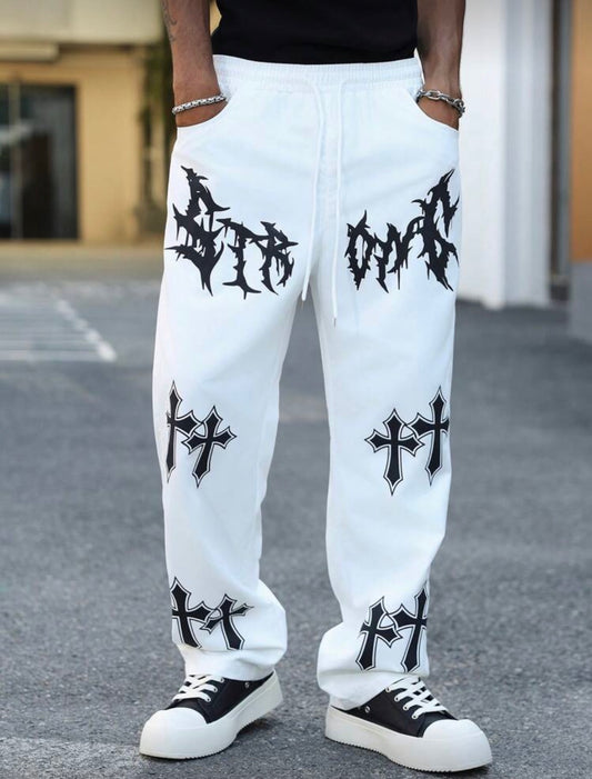 White Strong Cross Sweatpants