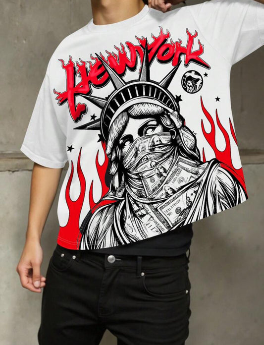 Newyork Flame White T-Shirt