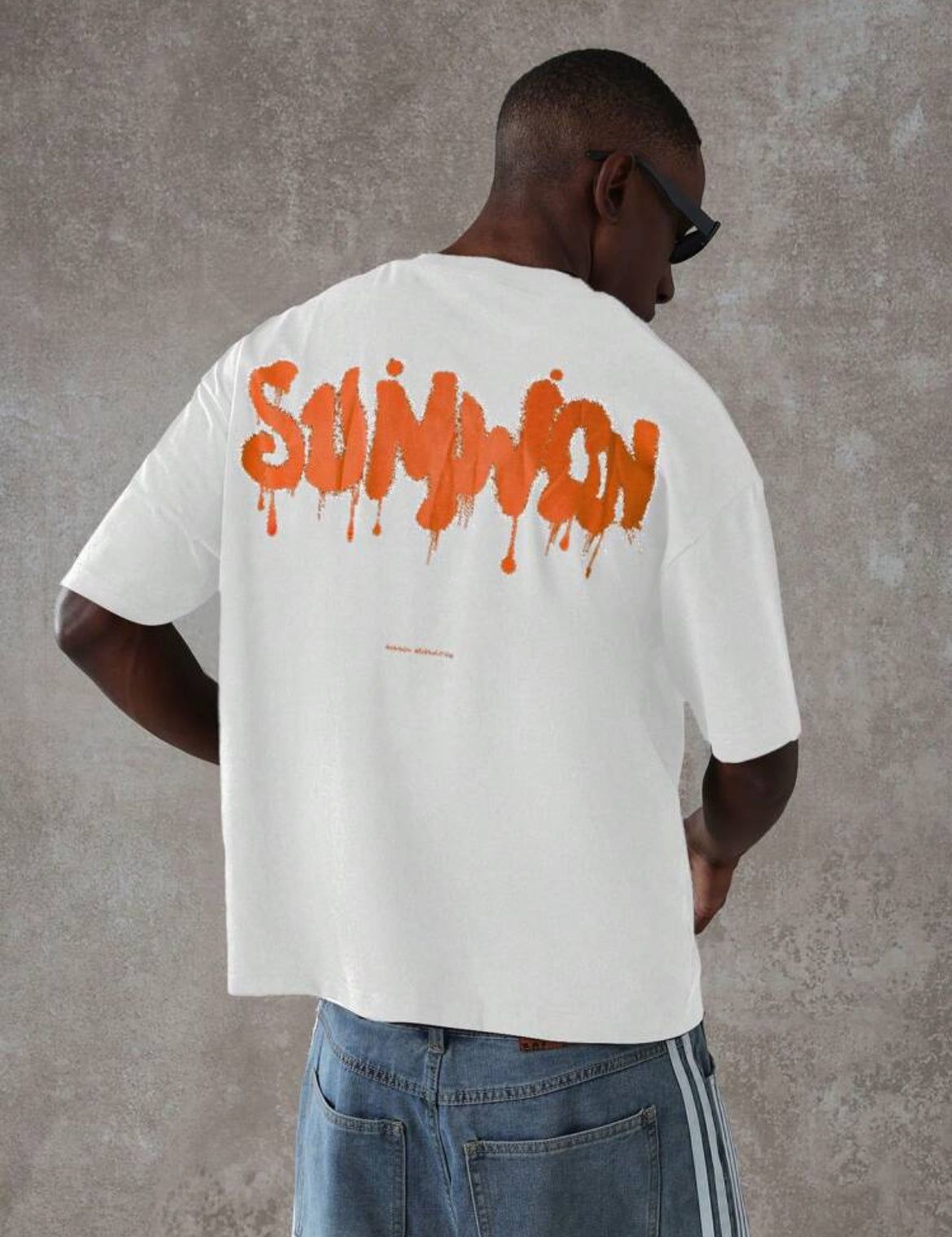 Sumwon Orange Letter White T-Shirt
