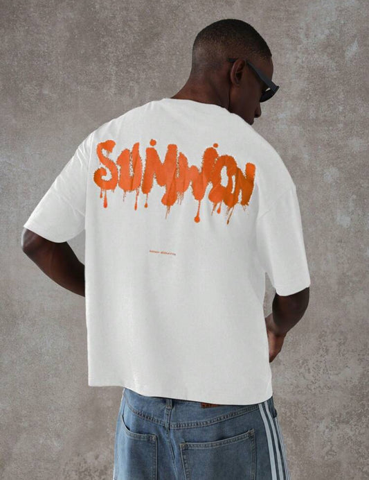Sumwon Orange Letter White T-Shirt