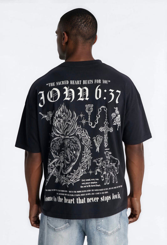 John 6:37 Black T-Shirt