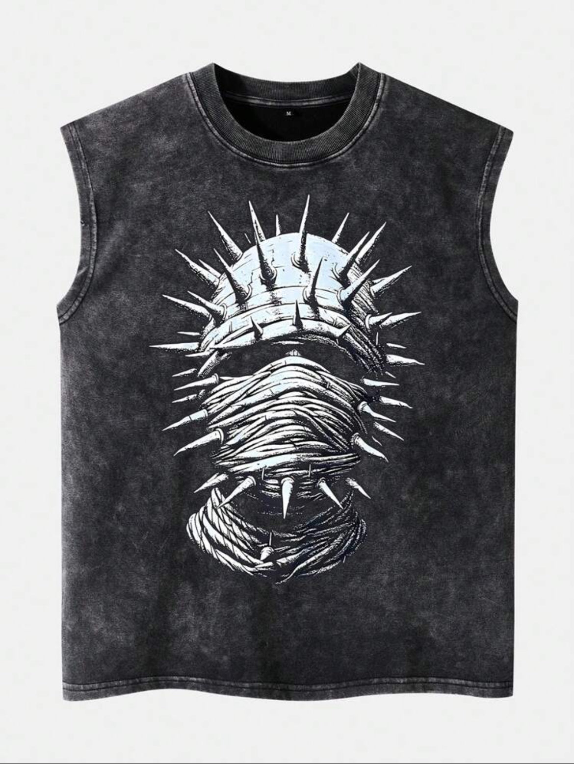 Spiked Face Sleeveless T-shirt
