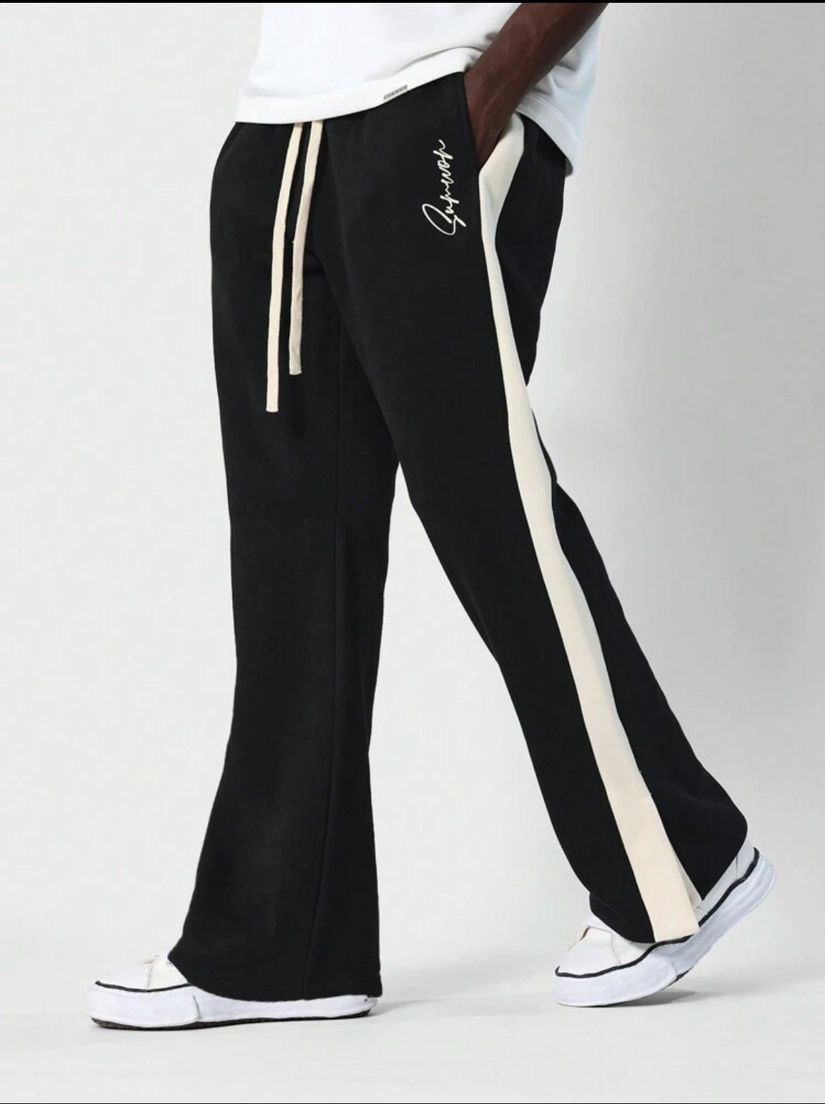 Sumwon Pocket Black Flare Sweatpants