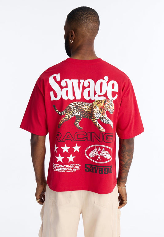 Savage Red White T-Shirt