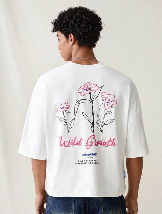 Wild Growth Cropped White T-Shirt