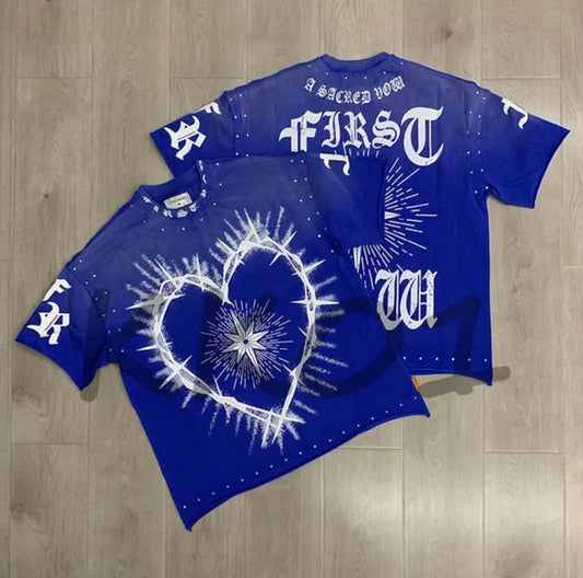 First Row Heart Blue T-Shirt