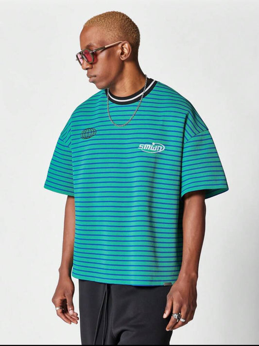 Sumwon Green Strip T-Shirt