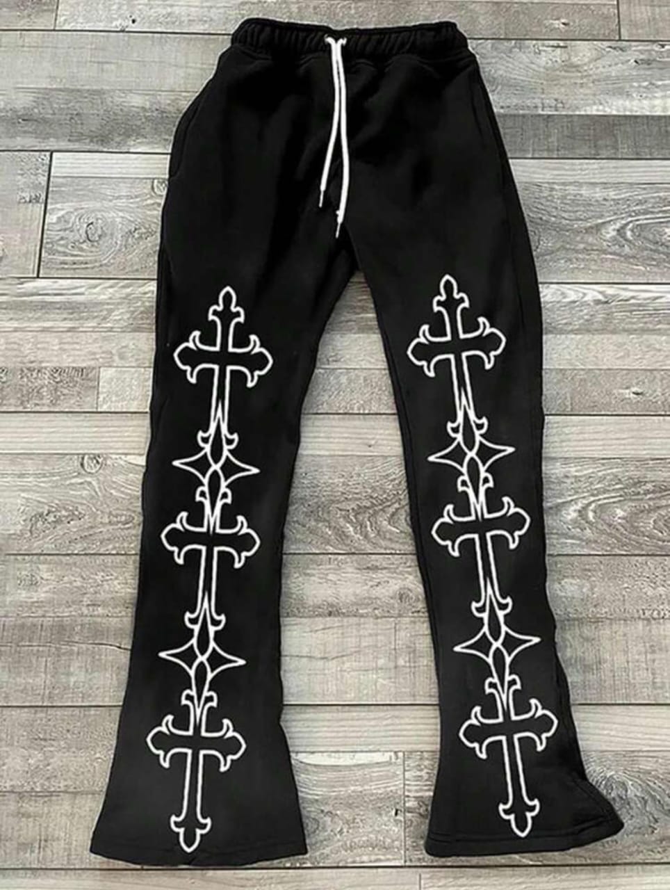 Men Cross Sweat Flare Pants