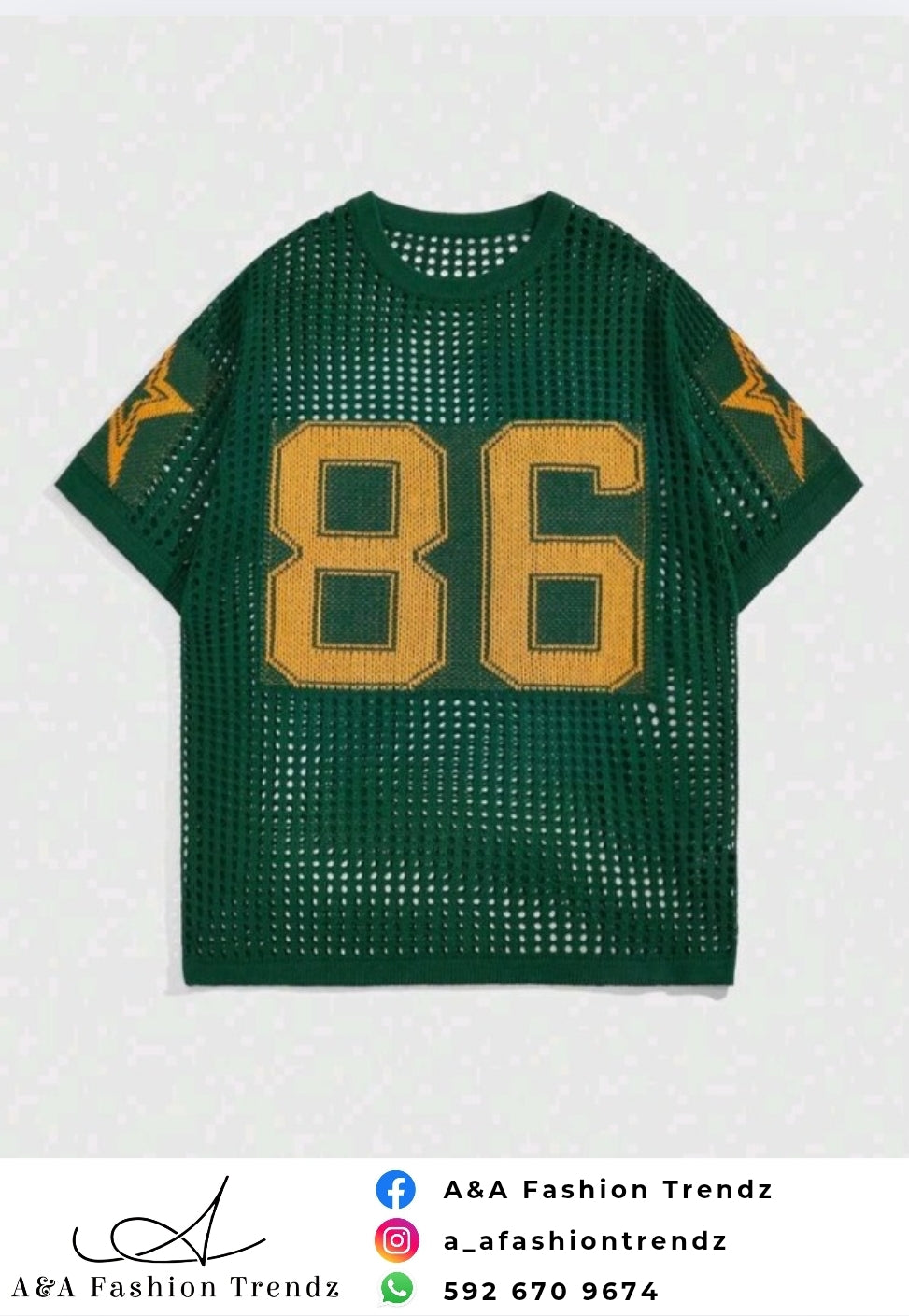Green Crochet Number Tee