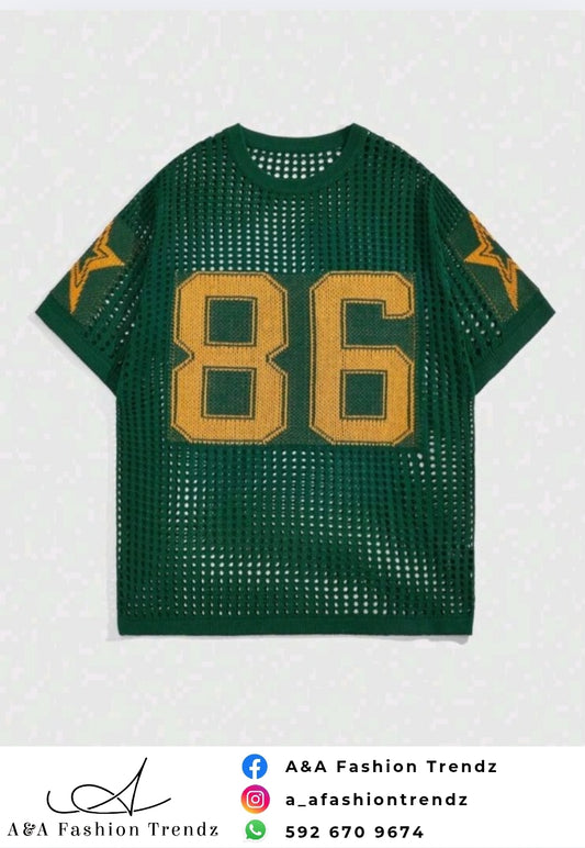 Green Crochet Number Tee