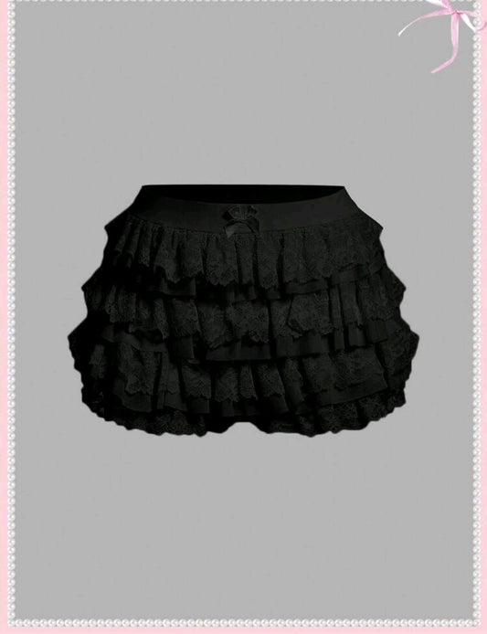 Black Ruffle Shorts