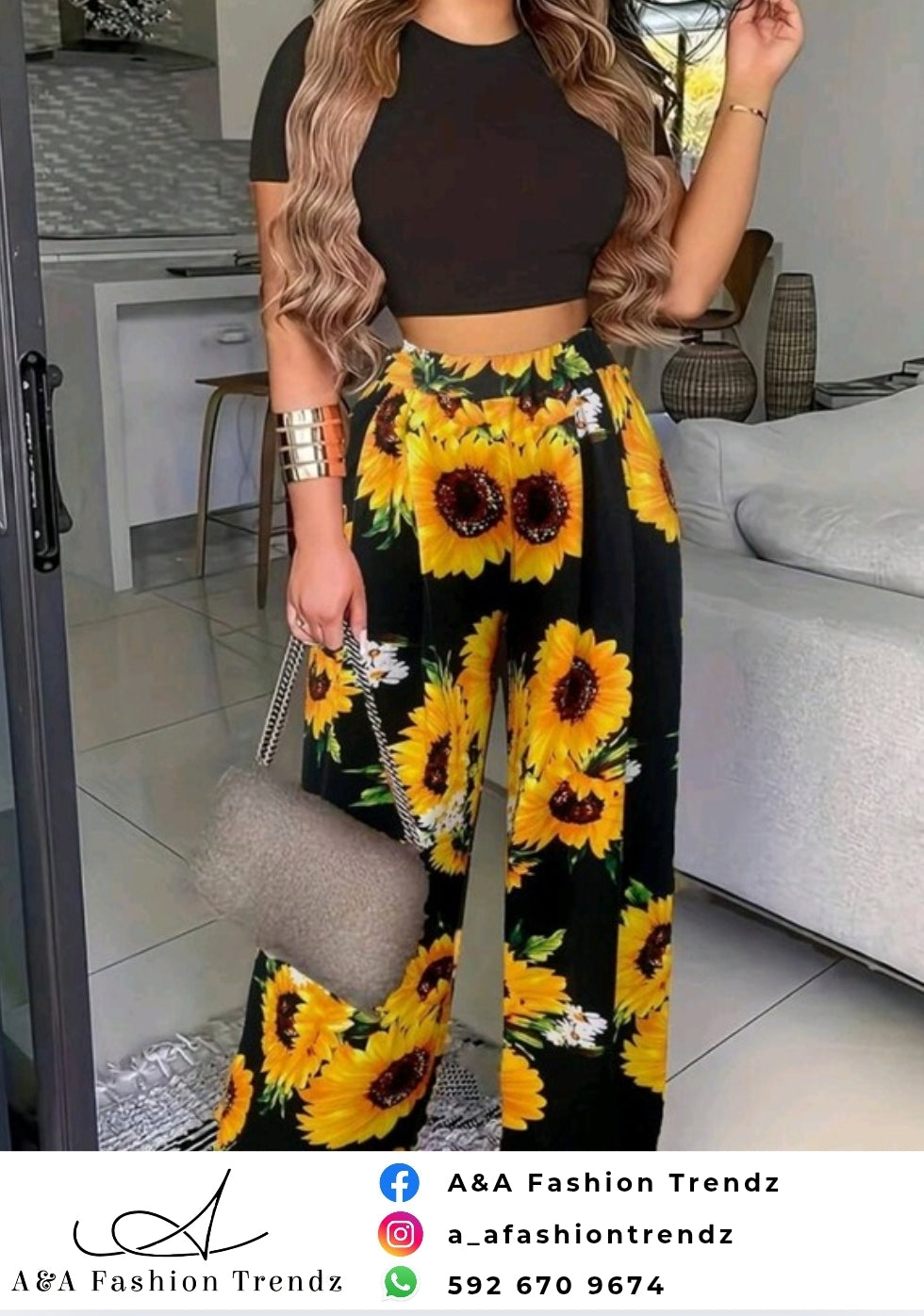 Black Sunflower Two Piece
