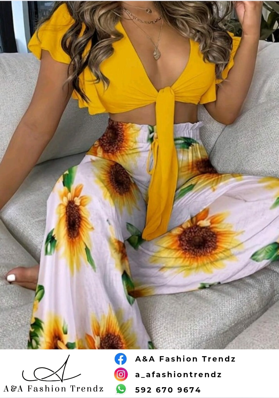 White Sunflower Two Piece