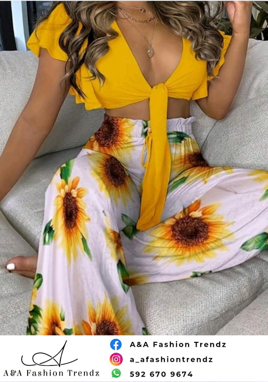 White Sunflower Two Piece