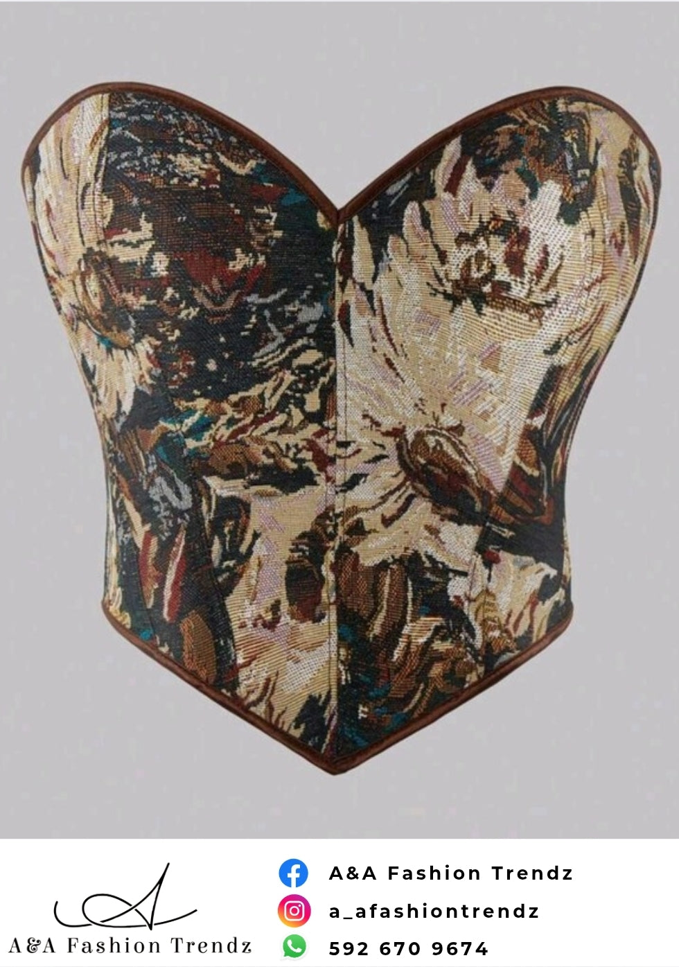 Brown Print Corset