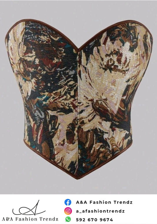 Brown Print Corset