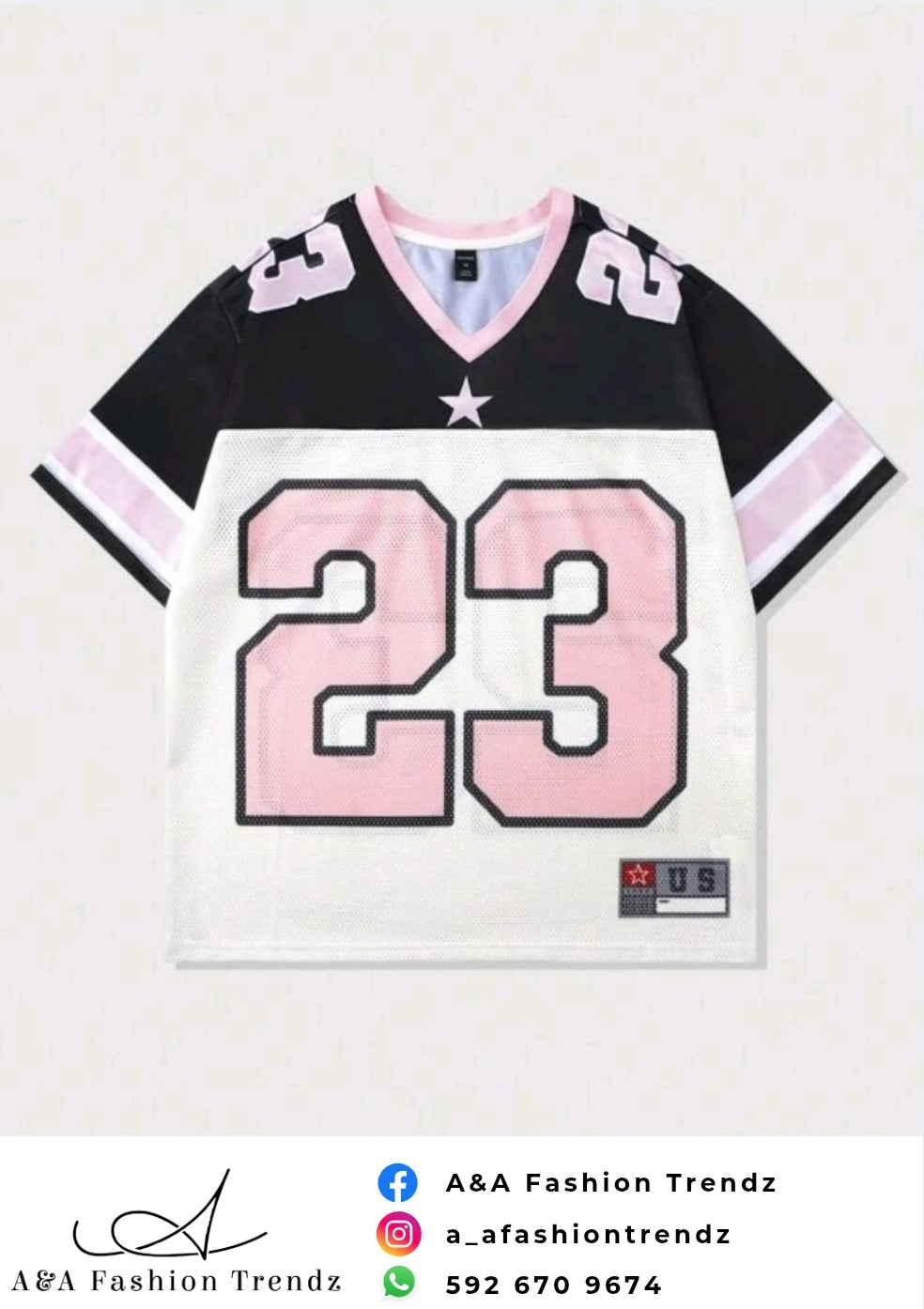 Romwe Pink Black Number Tee