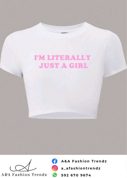 Literally Just White Baby Tee